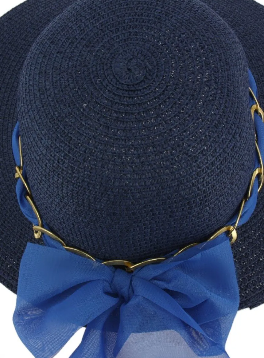 Chapeau femme ruban et bijou