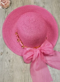 Chapeau femme ruban et bijou