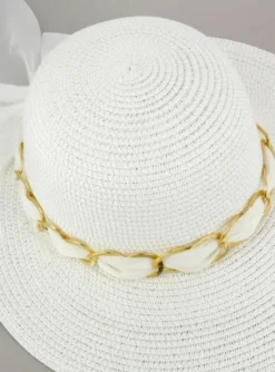 Chapeau femme ruban et bijou