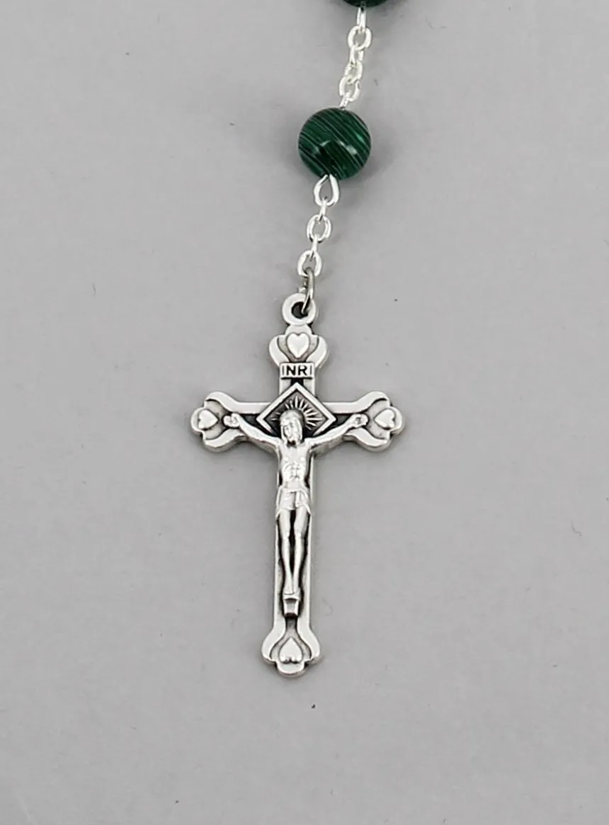Chapelet perles Malachite véritable Vert