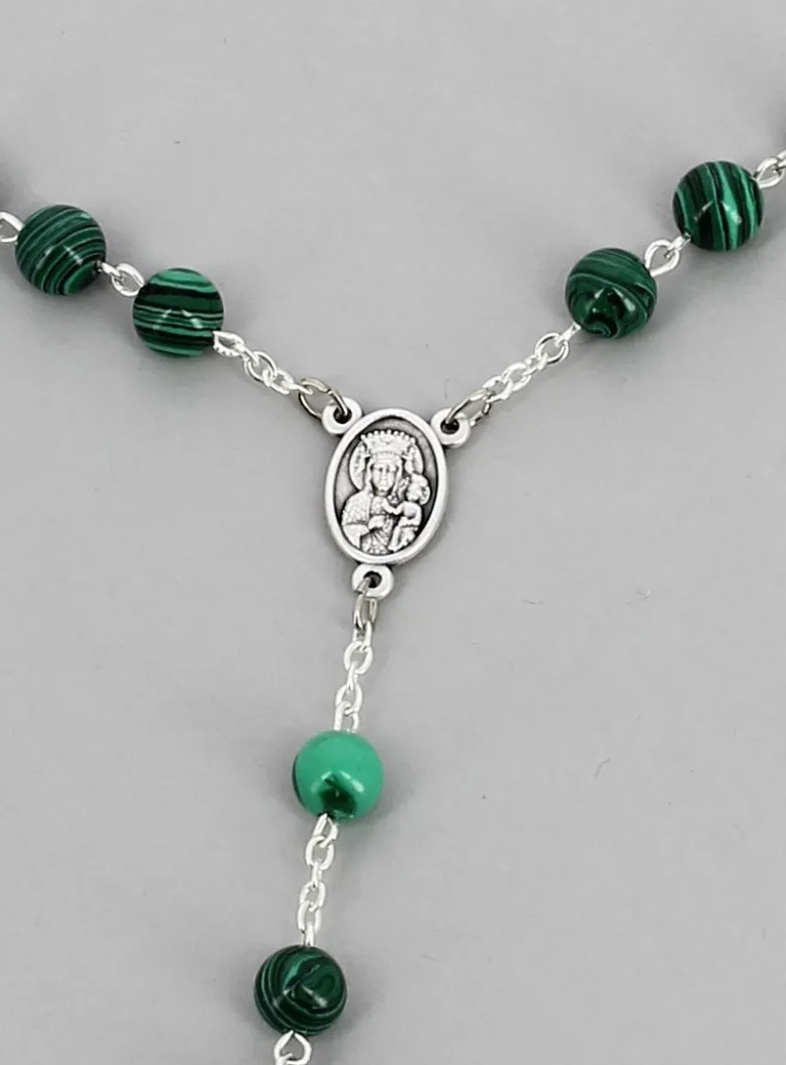 Chapelet perles Malachite véritable Vert