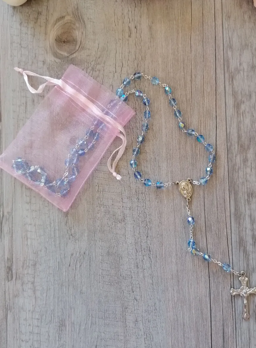 Chapelet perles transparentes