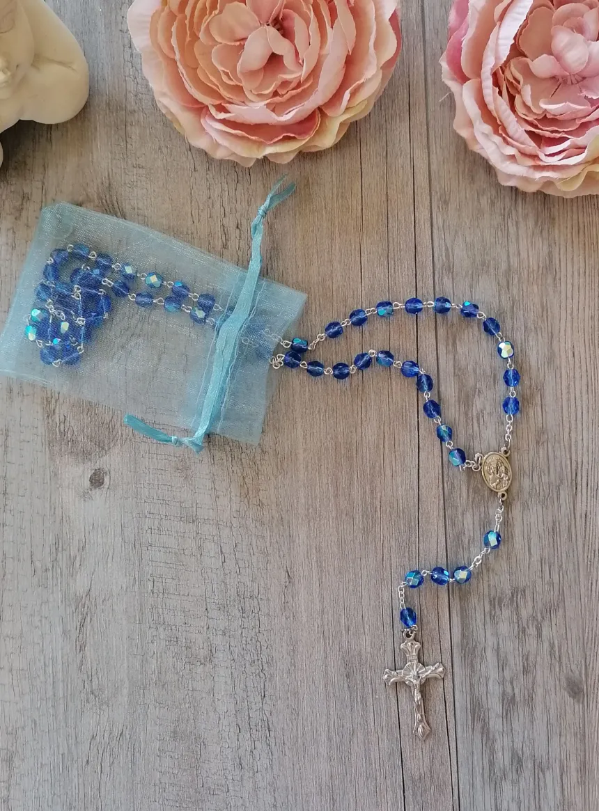 Chapelet perles transparentes