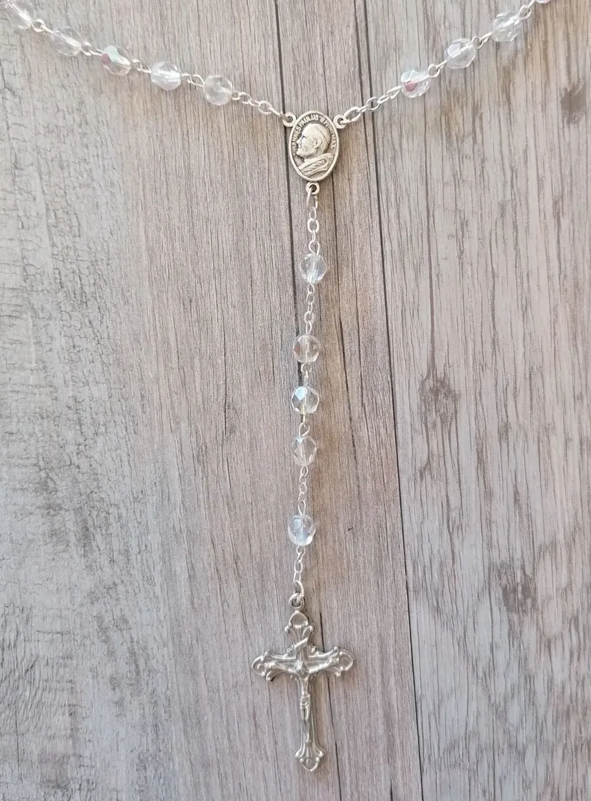 Chapelet perles transparentes
