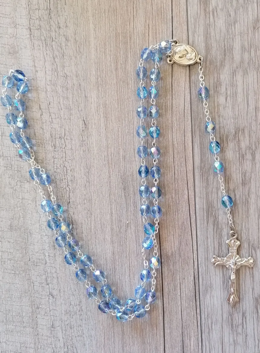 Chapelet perles transparentes