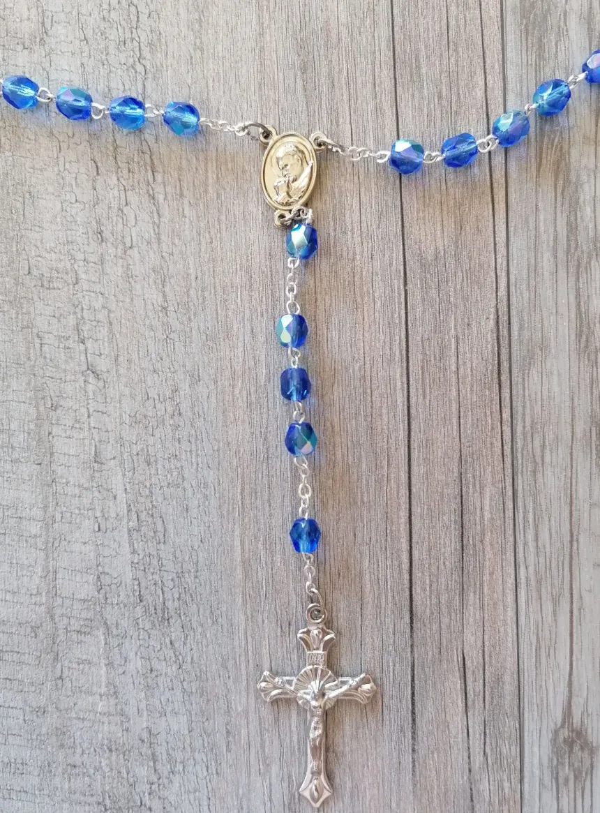 Chapelet perles transparentes