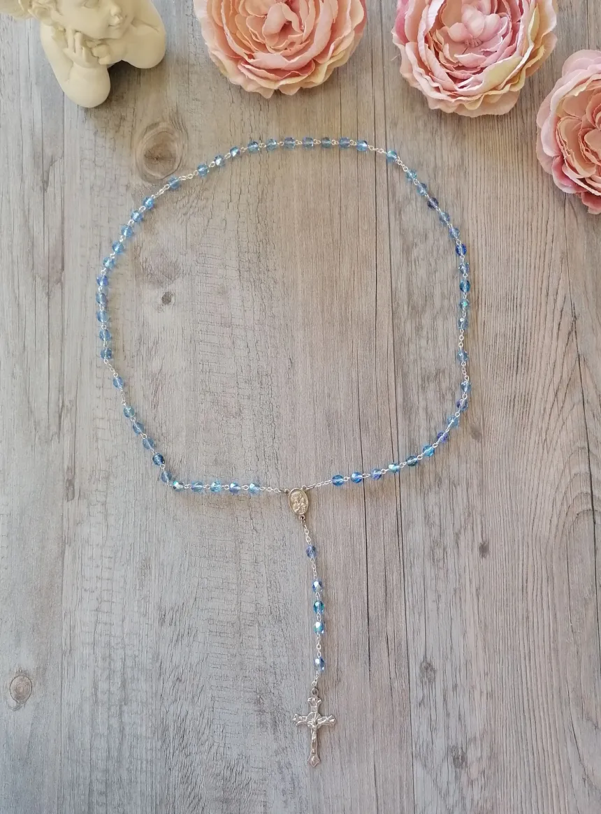 Chapelet perles transparentes
