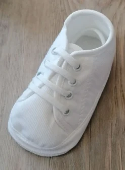 Chaussons baptême basket garçon côtelé Loris
