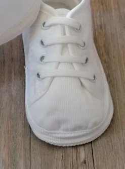 Chaussons baptême basket garçon côtelé Loris