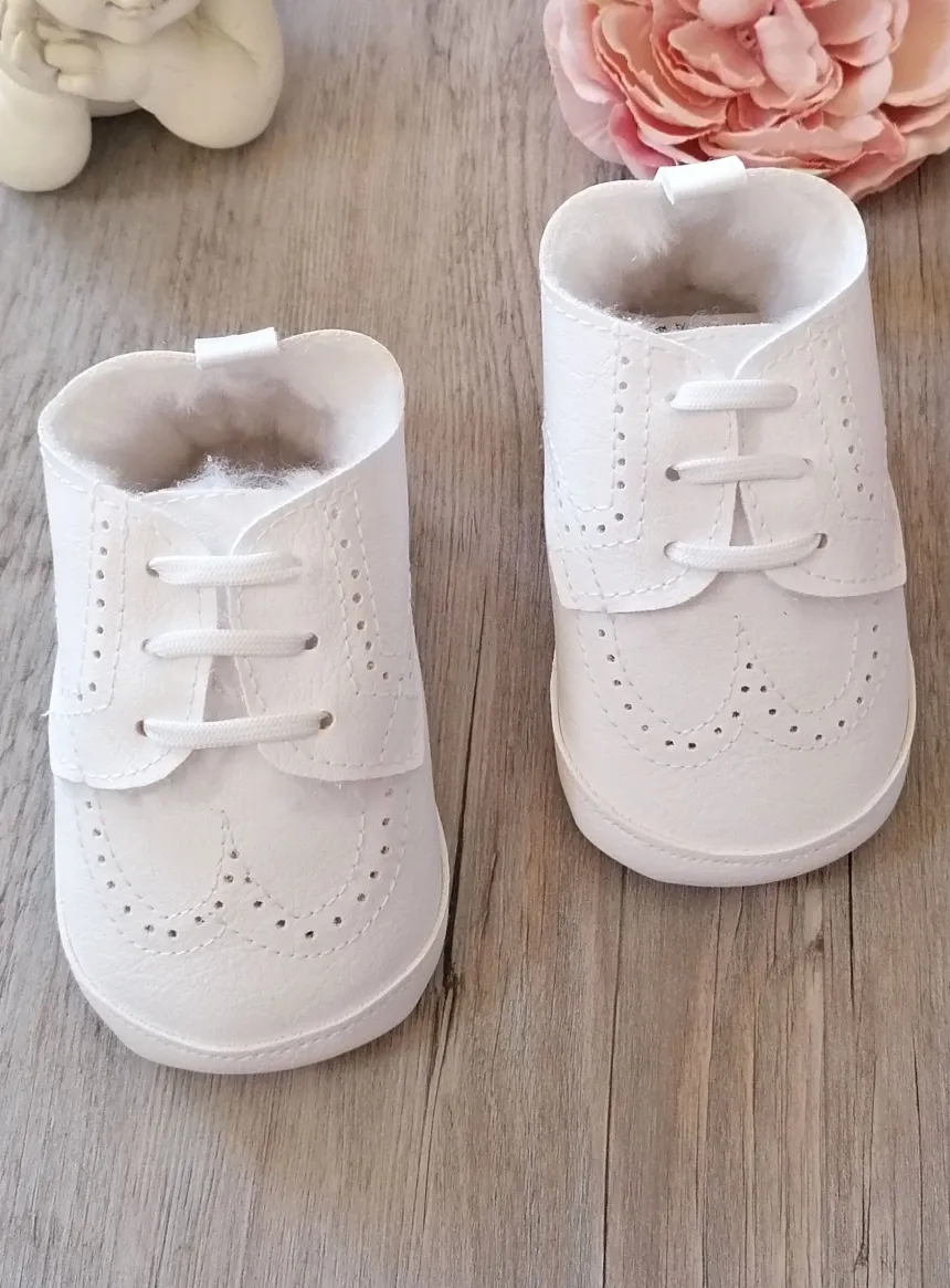 Chaussons baptême hiver bébé garçon Jauris fourrés