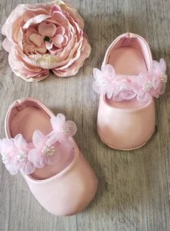 Chaussons bébé fille fleurs