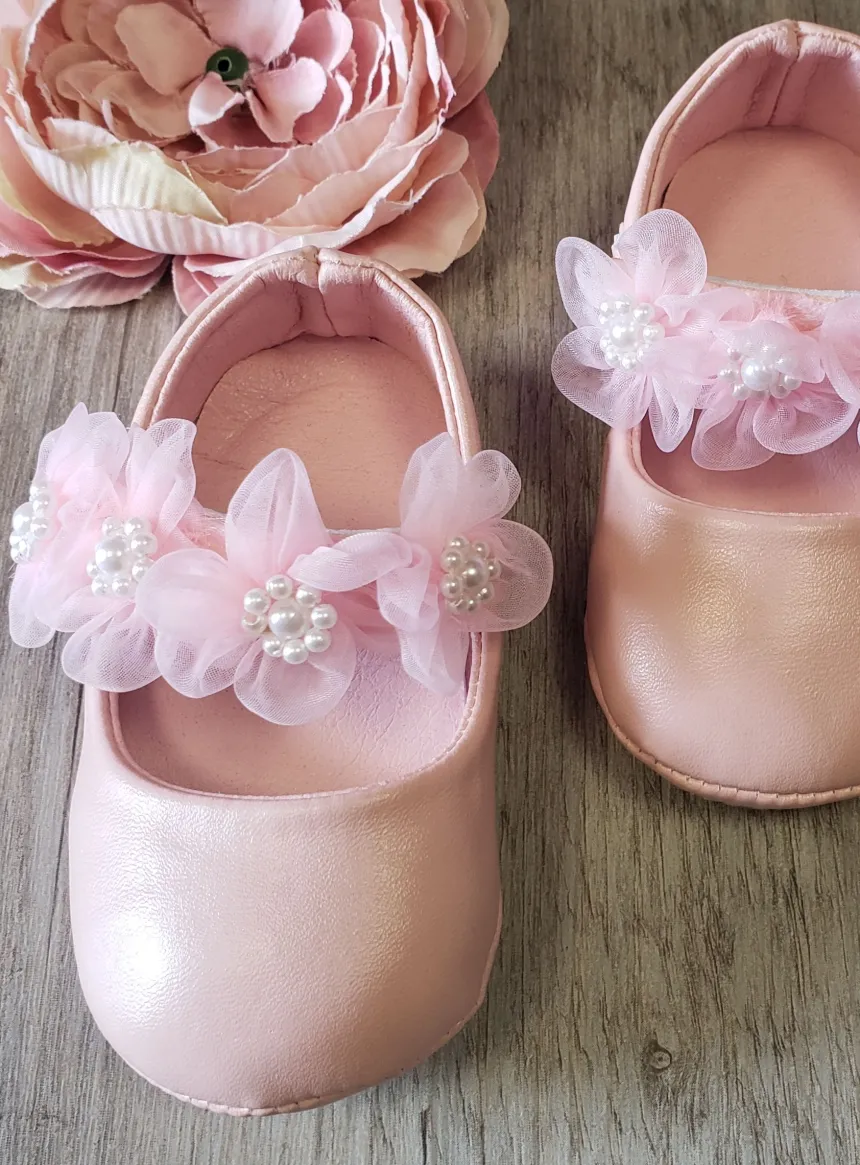 Chaussons bébé fille fleurs
