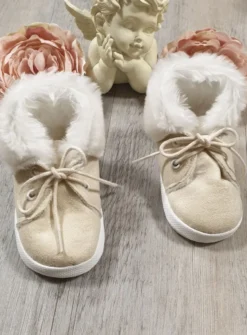 Chaussons bébé garçon nubuck Ryan fourrure lacet