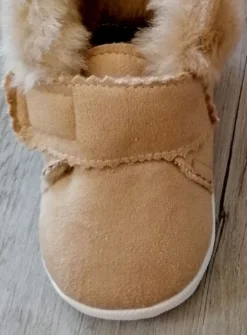 Chaussons bébé garçon nubuck Ryan fourrure velcro