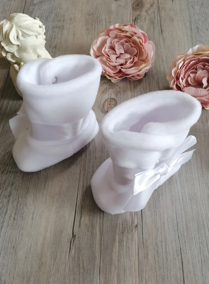 Chaussons botte bébé fille polaire