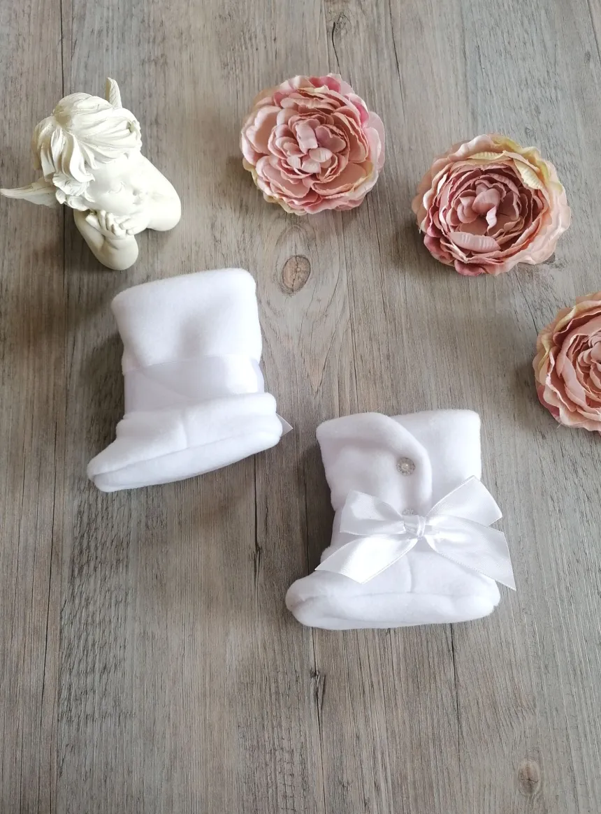 Chaussons botte bébé fille polaire