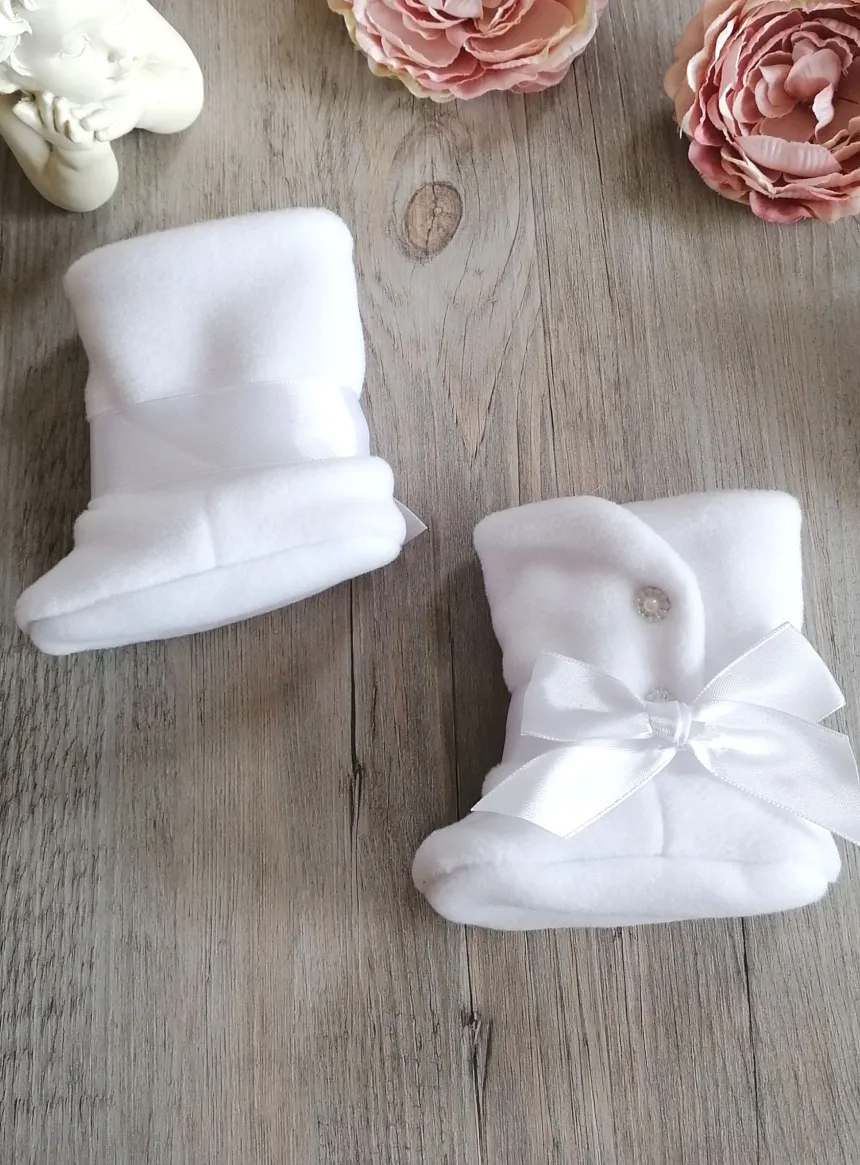 Chaussons botte bébé fille polaire