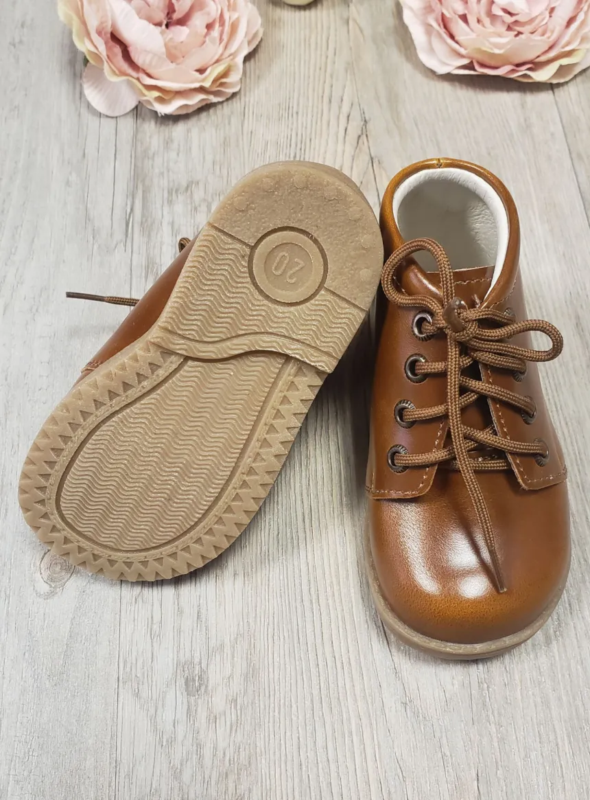 Chaussons bottillons petit garcon Théo marron
