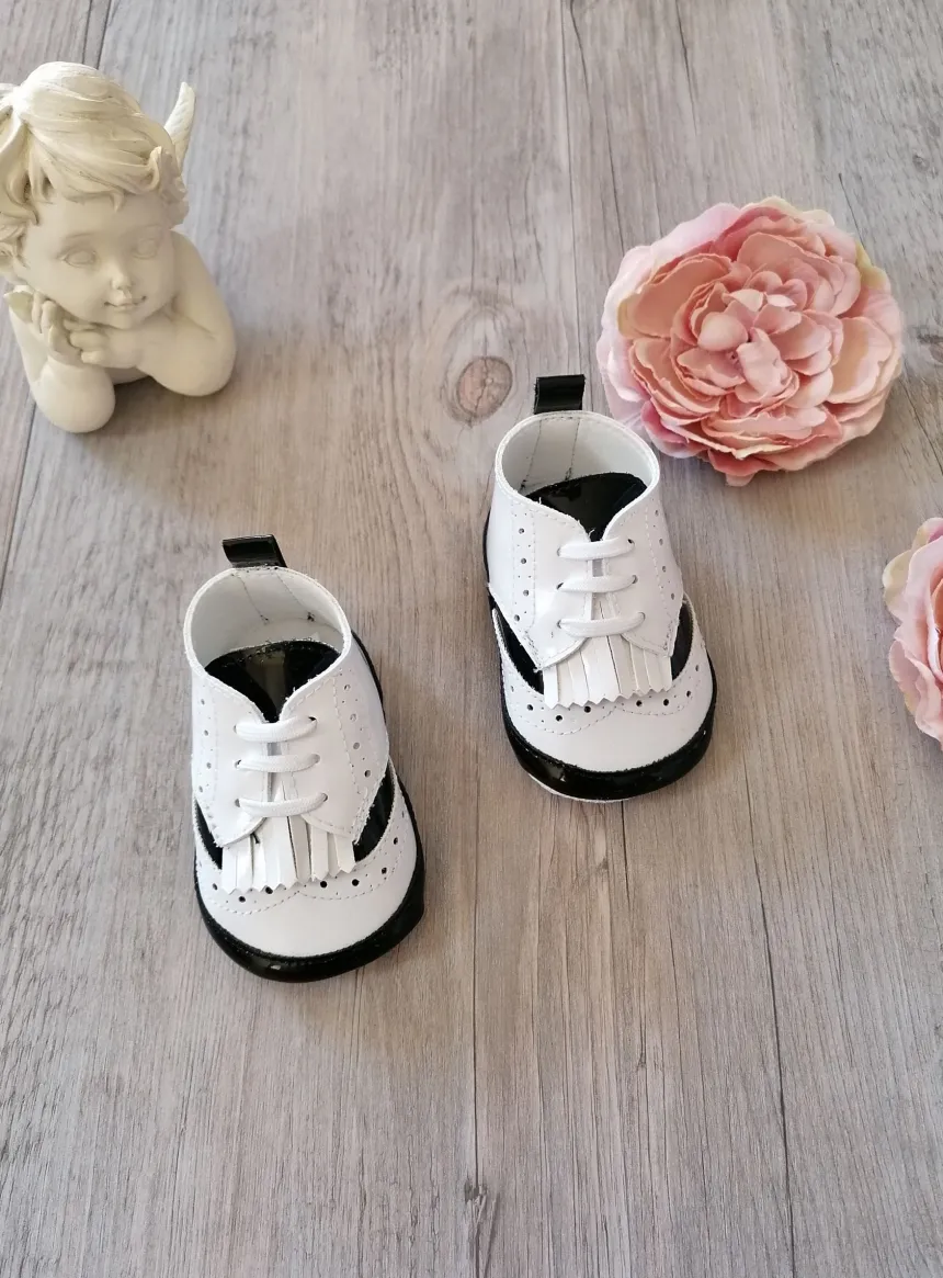 Chaussons cérémonie bébé garcon Derby bicolor