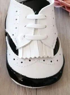 Chaussons cérémonie bébé garcon Derby bicolor