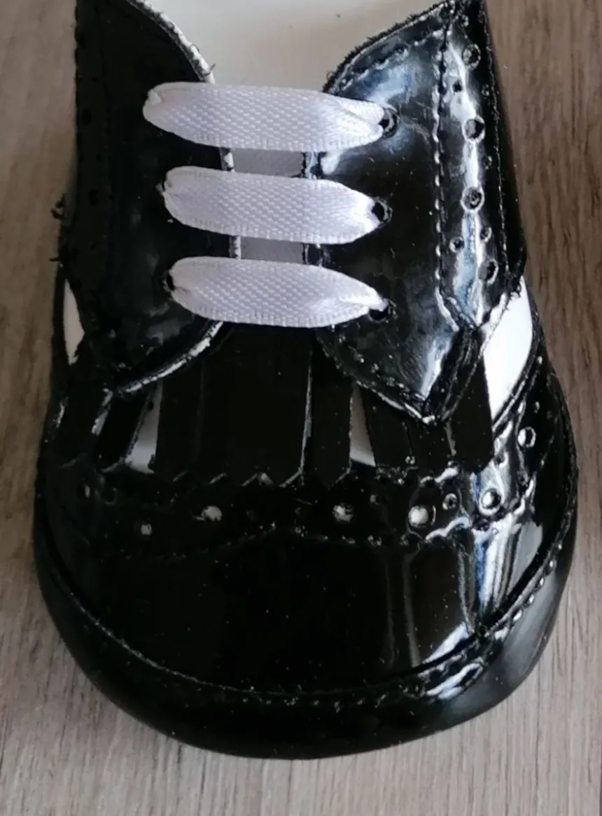 Chaussons cérémonie bébé garcon Derby bicolor
