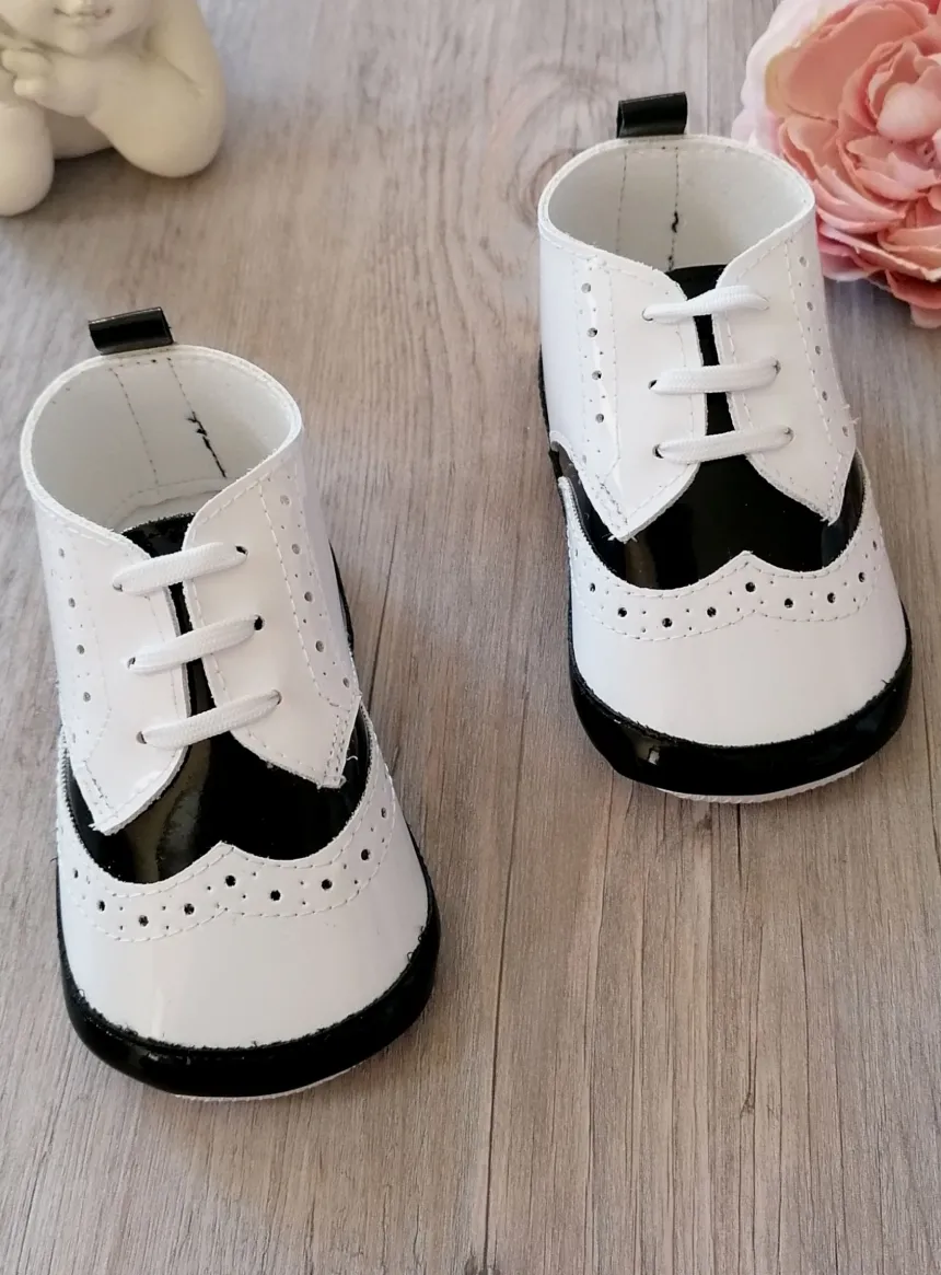 Chaussons cérémonie bébé garcon Jauris bicolor