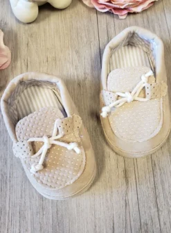 Chaussons mocassins bébé garcon beige