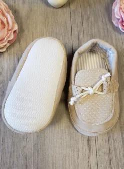 Chaussons mocassins bébé garcon beige
