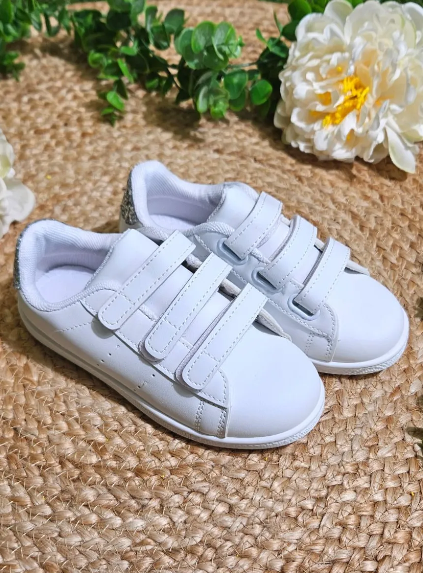 Chaussures Baskets blanches avec paillettes