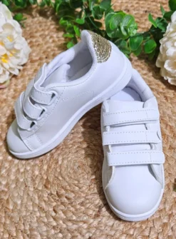 Chaussures Baskets blanches avec paillettes