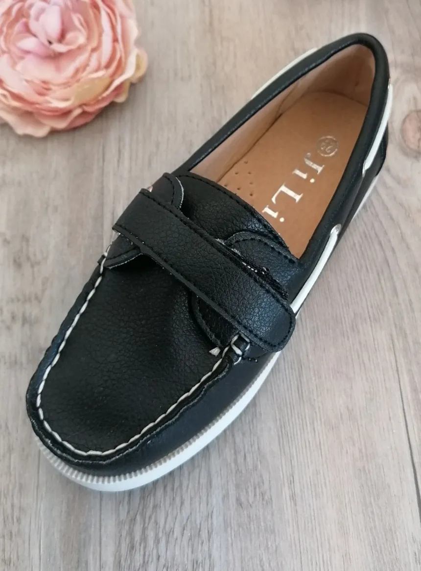 Chaussures bateau garçon Manuel scratch