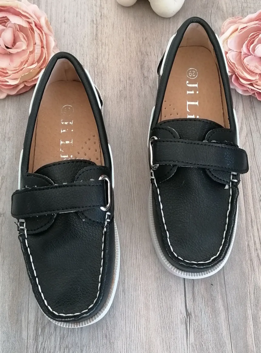 Chaussures bateau garçon Manuel scratch