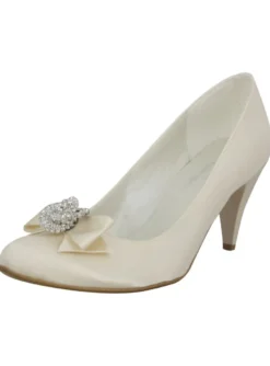 Chaussures cérémonie femme satin noeud et strass