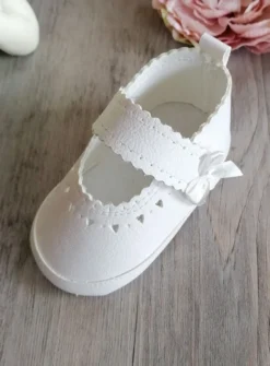 Chaussures de cérémonie bébé fille écrue Coeur