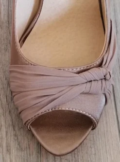 Chaussures de soirée femme satin et strass Marron 36