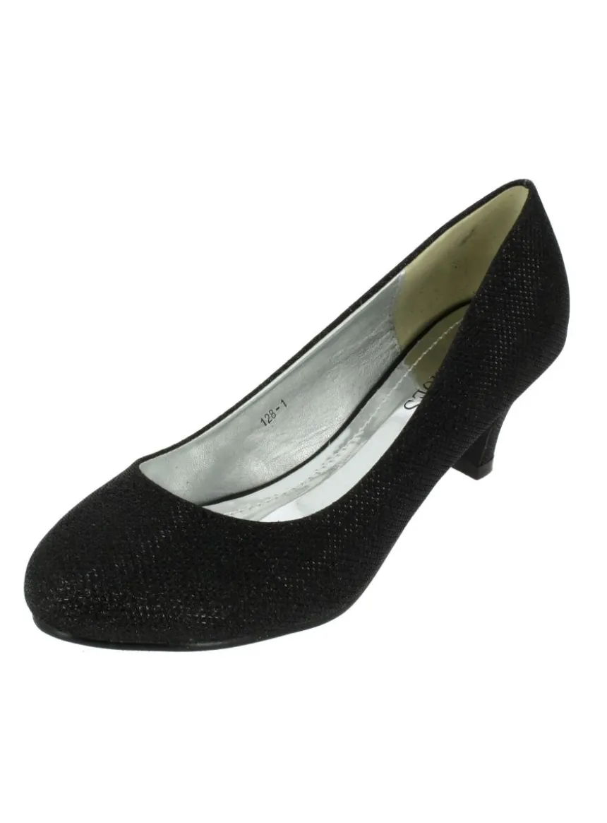 Chaussures soirée cérémonie femme scintillante petit talon