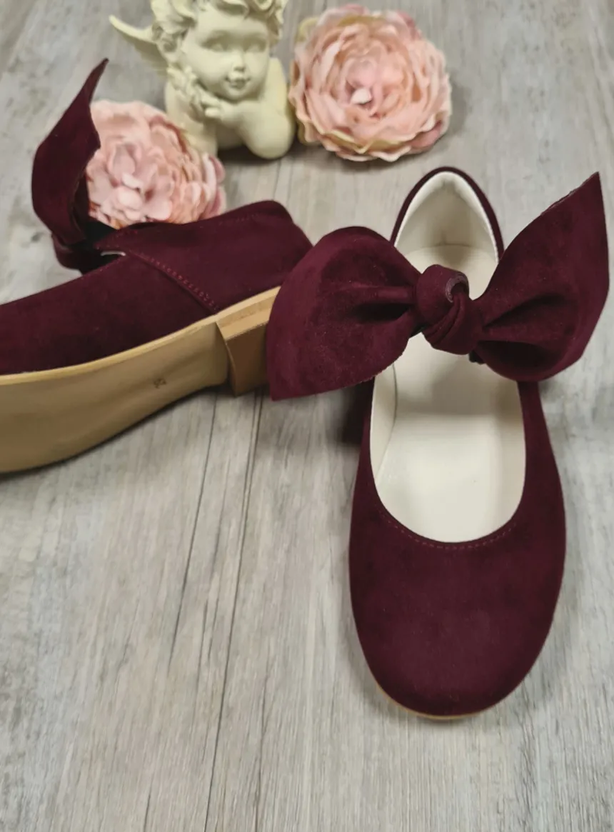 chaussures soirée fille nubuck large noeud