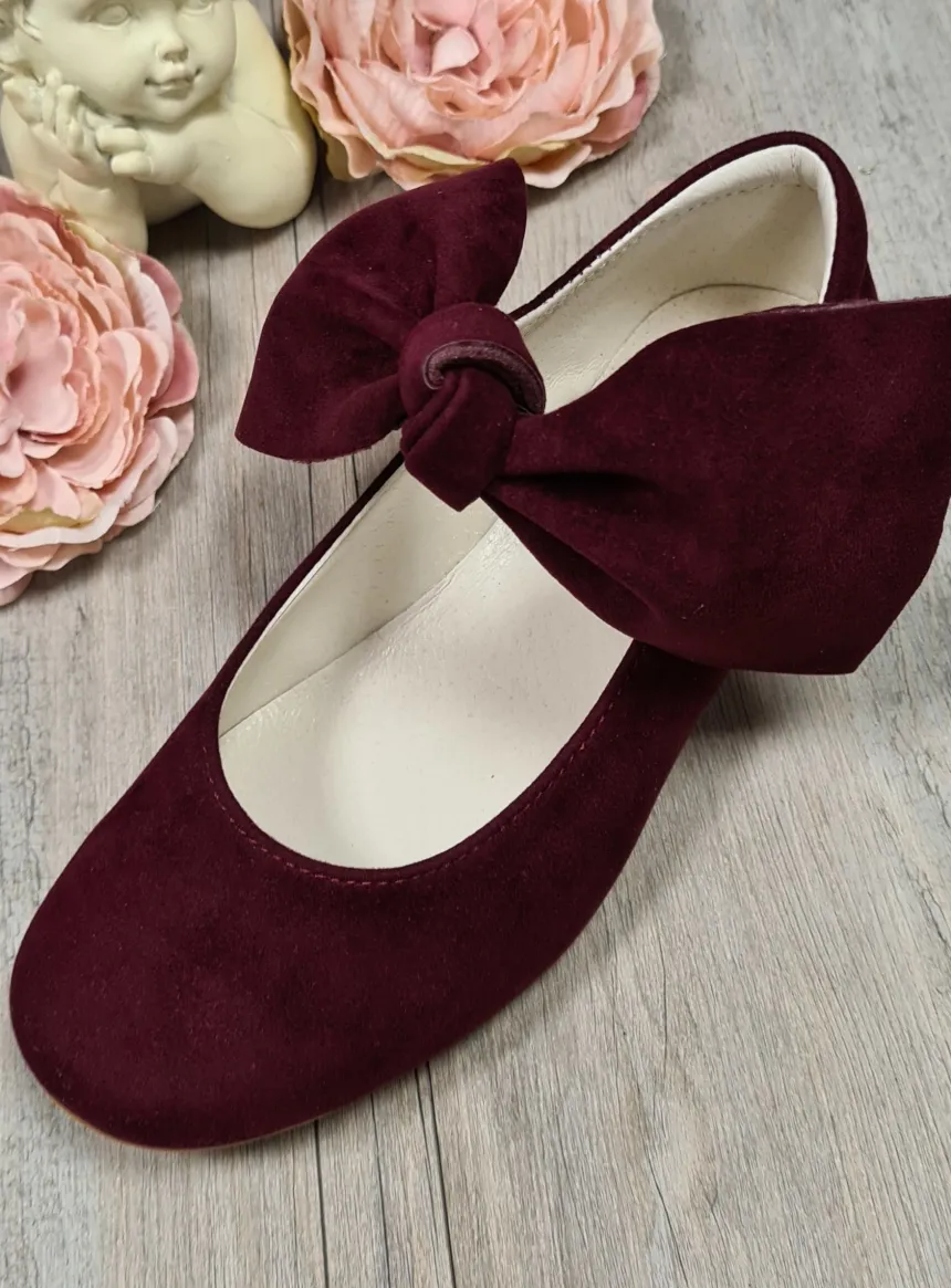 chaussures soirée fille nubuck large noeud