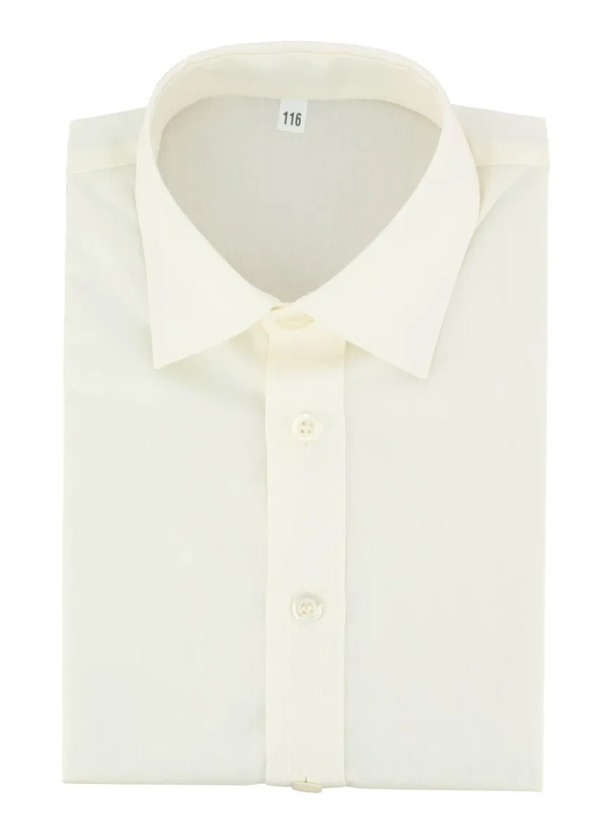 Chemise enfant blanche ou ivoire manches longues