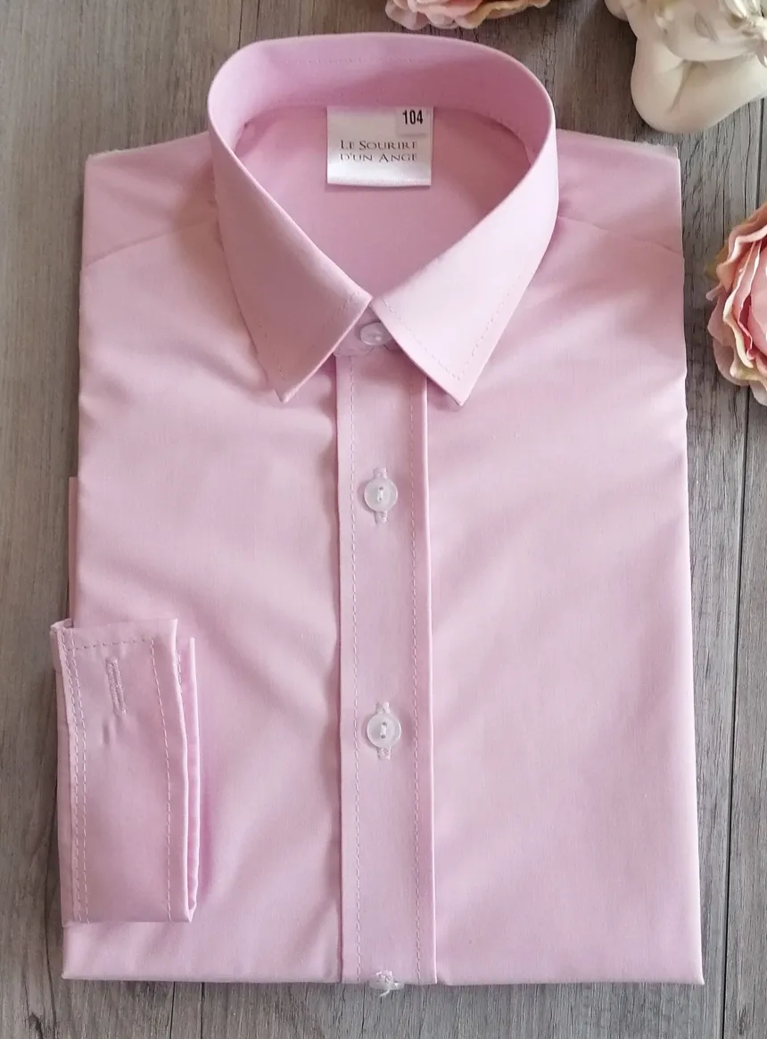 Chemise enfant habillée couleur manches longues