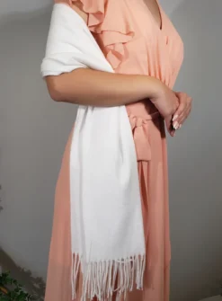 Châle hiver pour mariage ou cérémonie Ivoire - Ecru