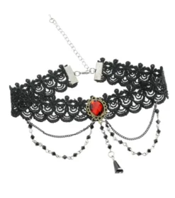 Chocker ras du cou dentelle noire Noir
