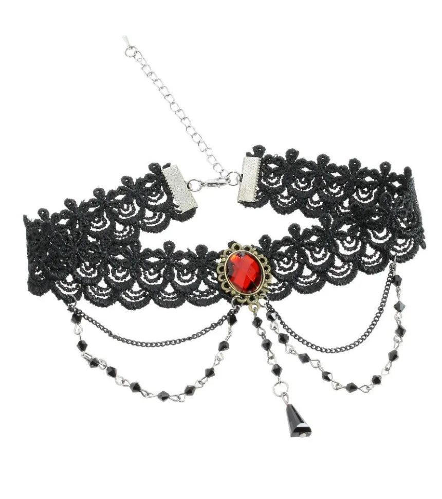 Chocker ras du cou dentelle noire Noir