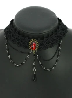 Chocker ras du cou dentelle noire Noir