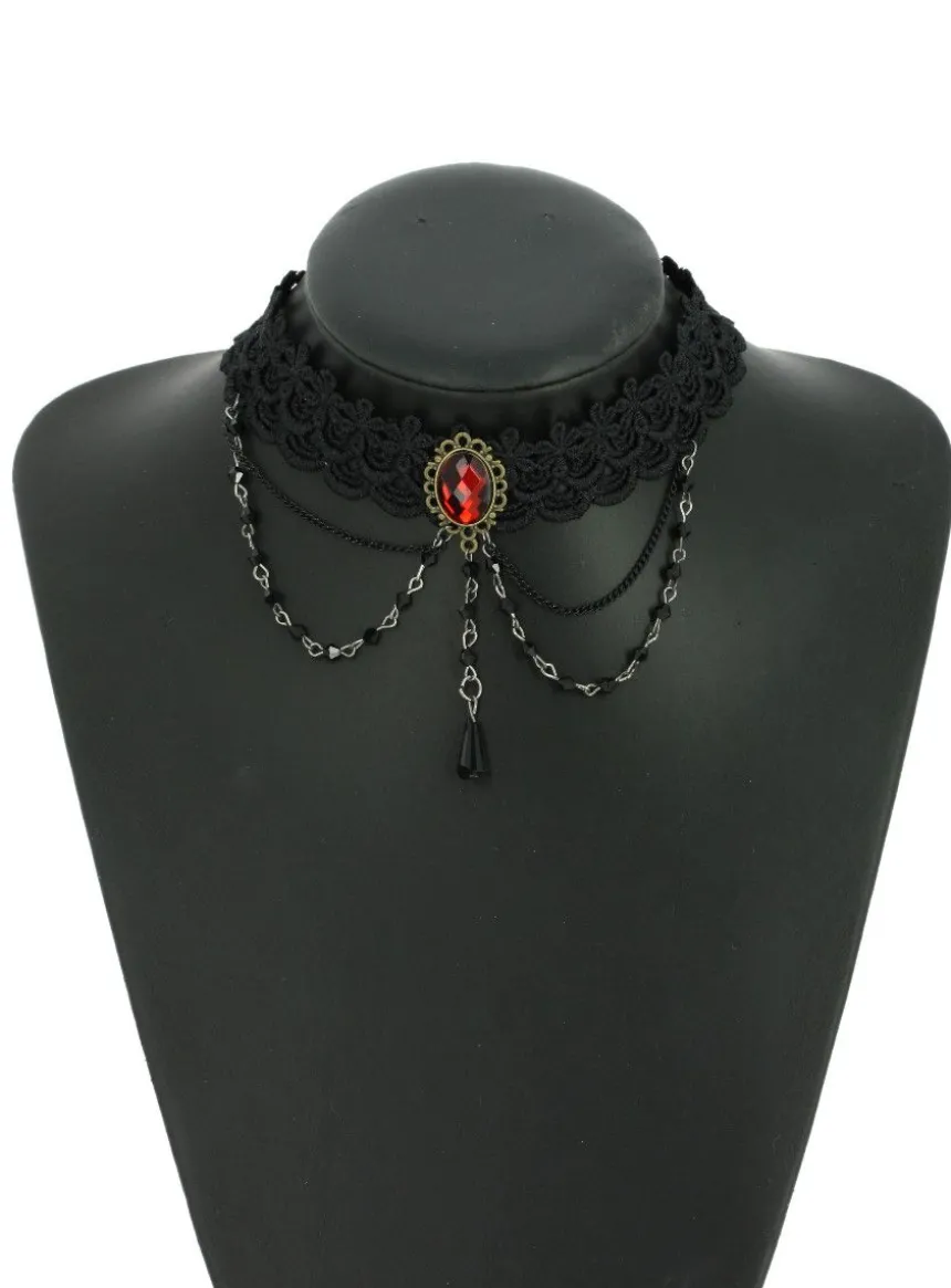 Chocker ras du cou dentelle noire Noir