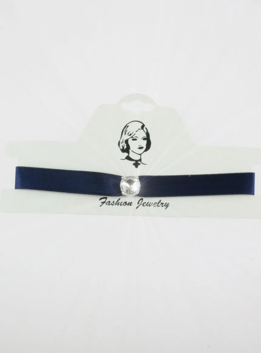 Chocker Ras du cou ruban avec strass