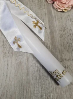 Cierge pour Baptême Croix