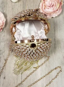 Clutch bag rond avec strass