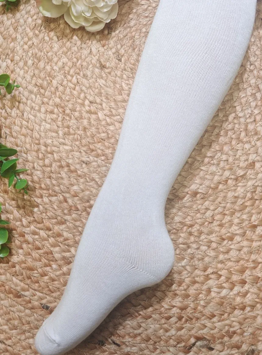 Collants épais cérémonie bébé & enfant – Blanc ou Ivoire
