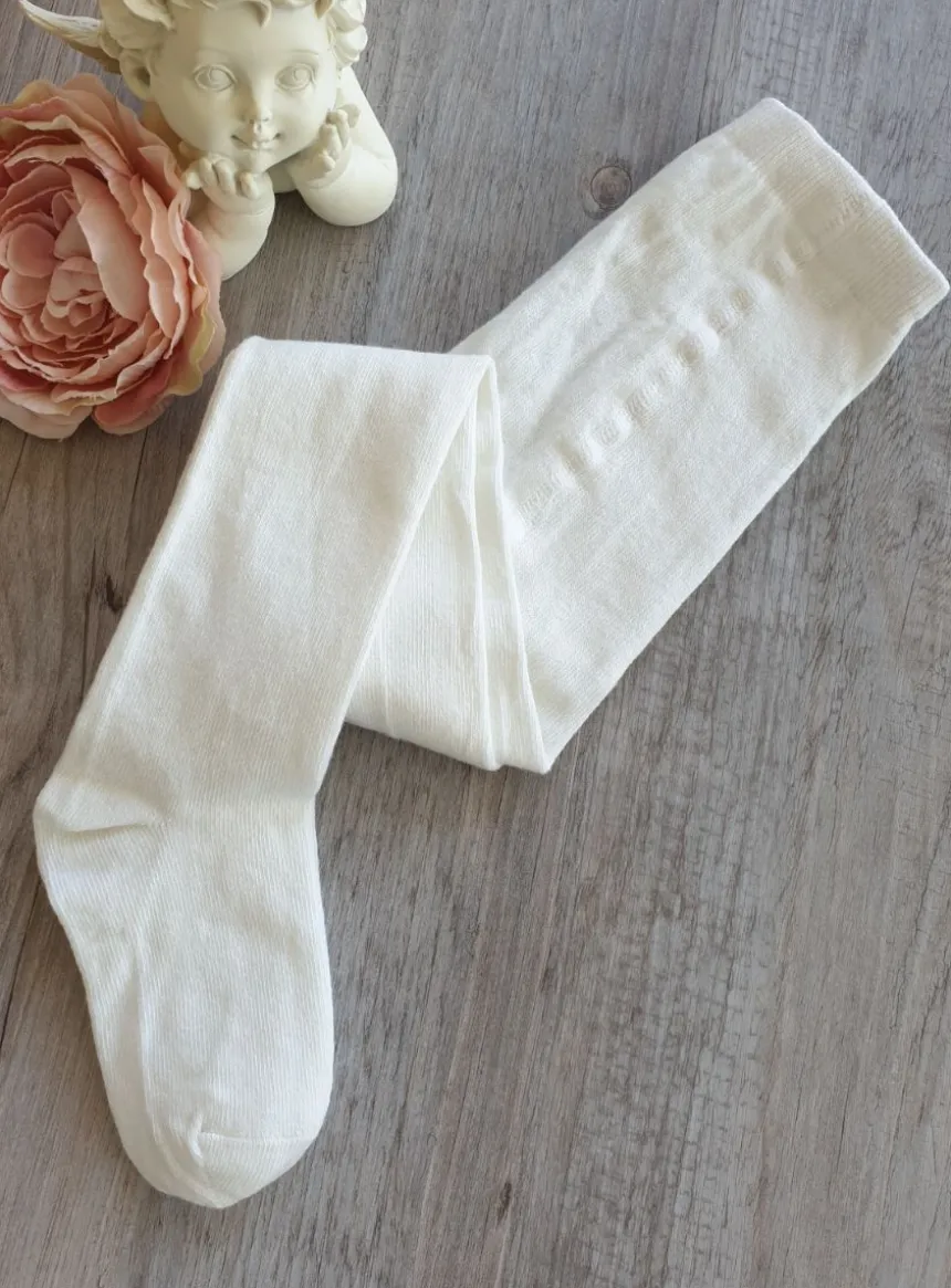 Collants épais cérémonie bébé & enfant – Blanc ou Ivoire